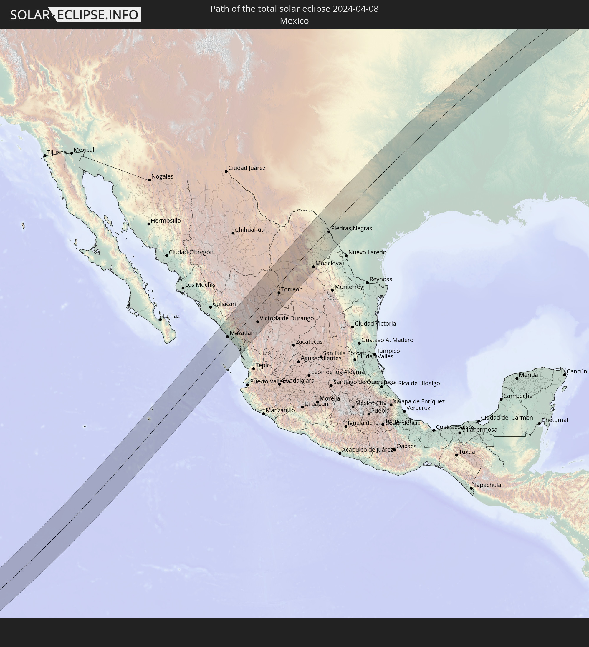 Solar Eclipse 2024 Path Of Totality Mexico Marne Beatrix